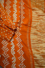 Load image into Gallery viewer, Orange Modal Silk Bandhani Saree
