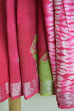 Load image into Gallery viewer, Pink Printed Linen Cotton Saree
