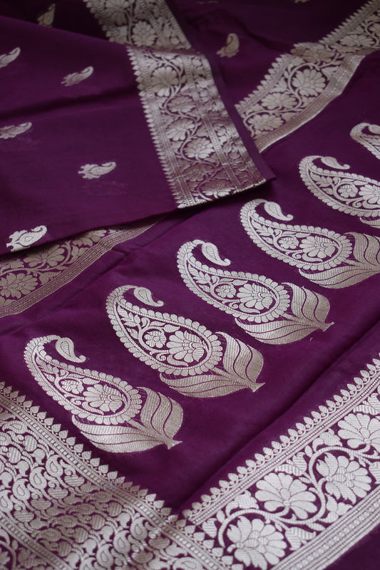 Purple Benarasi Soft Georgette Saree