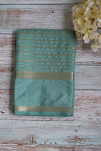 Load image into Gallery viewer, Sea Foam Benarasi Katan Warm Silk Saree
