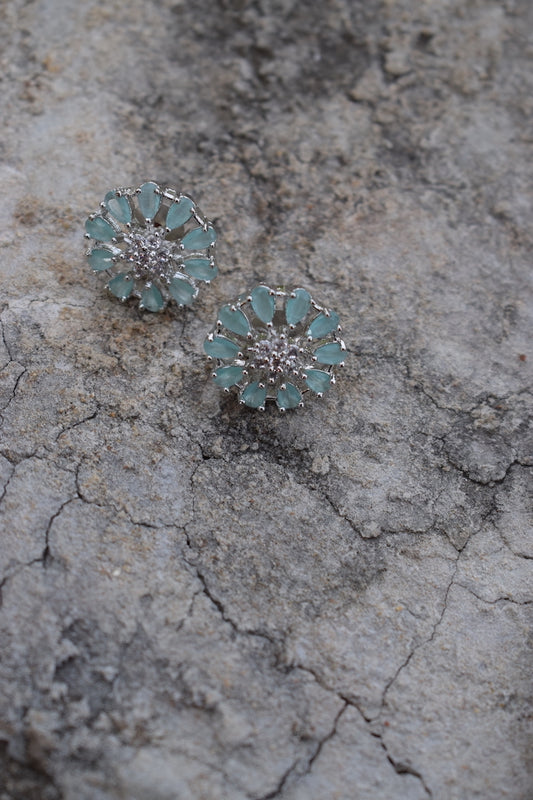 Sea Foam American Diamond Studs