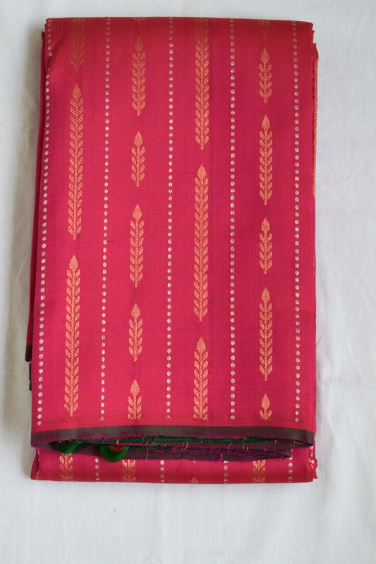 Shot Pink Kanjeevaram Silk Saree