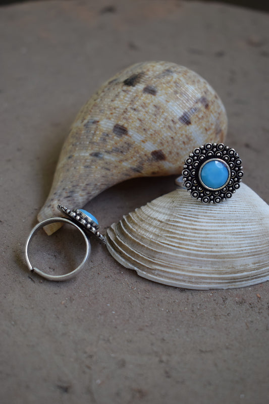 Sky Blue Toe Stone Ring