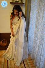 Load image into Gallery viewer, White Linen Saree
