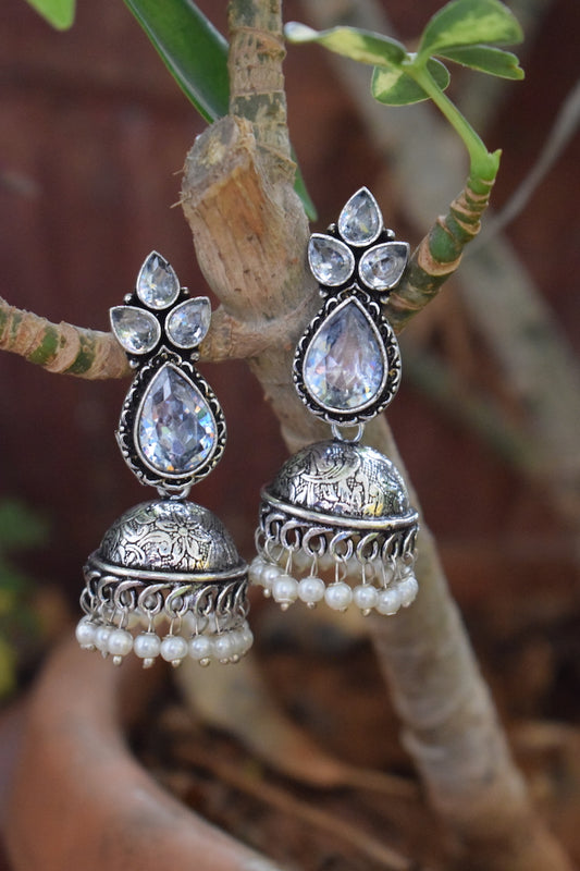 White Stone Jhumka