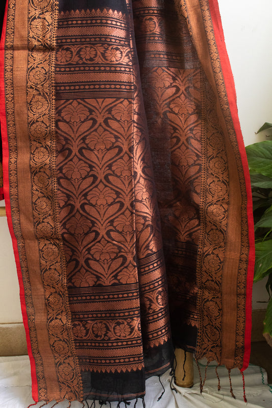 Black Linen Jamdani Saree