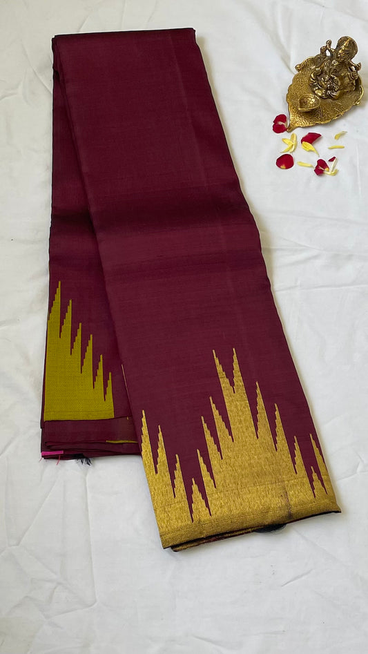 Maroon Kanjeevaram Silk Saree