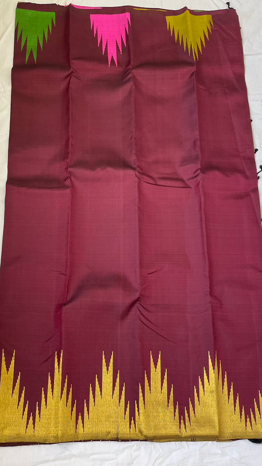 Maroon Kanjeevaram Silk Saree