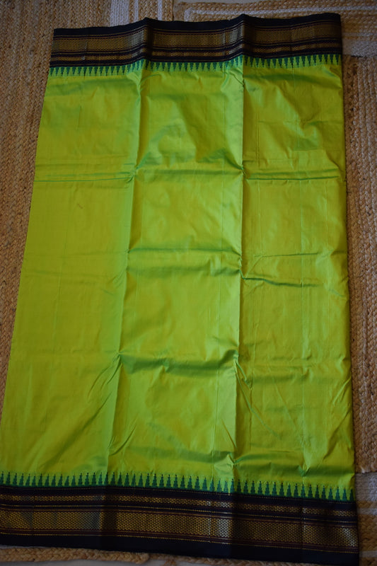 Neon Green Ilkal Silk Saree