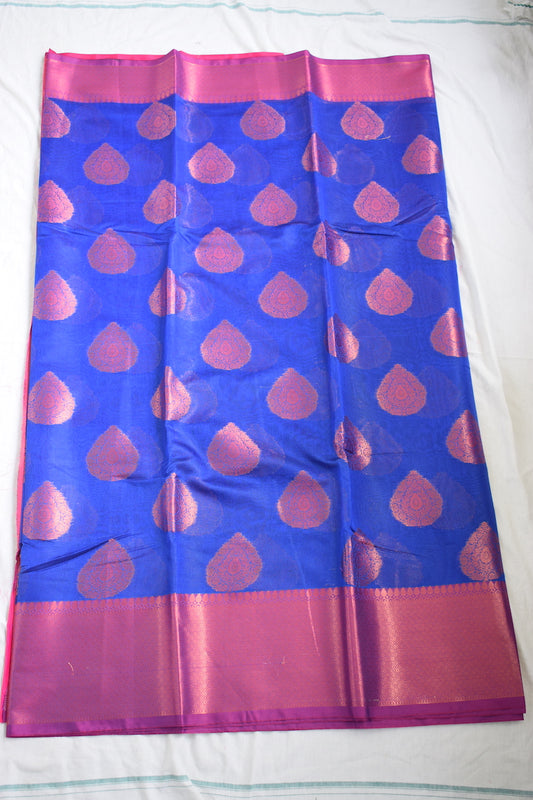 Royal Blue Kora Silk Benarasi Saree